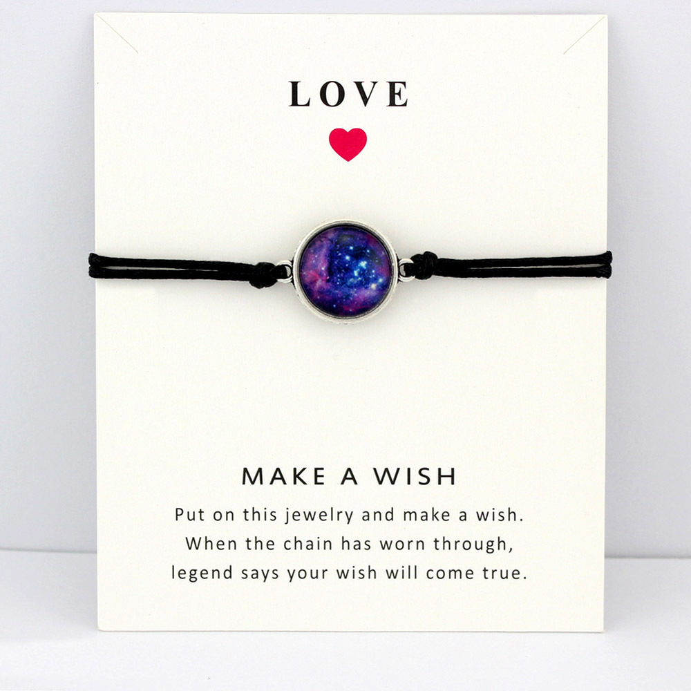 

Space Galaxy Universe Starry Nebula Card Bracelets Gem Star Moon 18mm Glass Cabochon Charm Jewelry Women Men Gift Drop Shipping