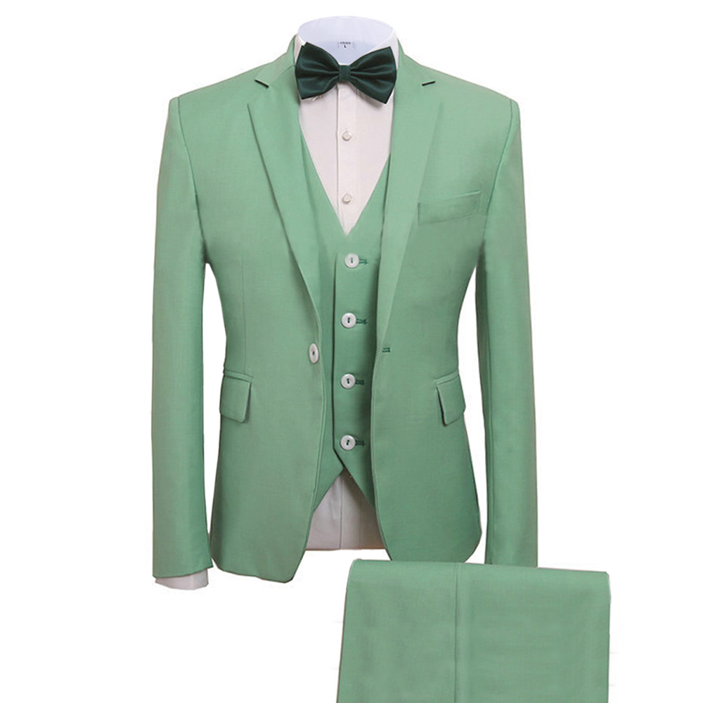 

Men Suits 3 Pieces Slim Fit Business Suits Groom Mint Green Noble Grey White Tuxedos for Formal Wedding suit(Blazer+Pants+Vest, Beige