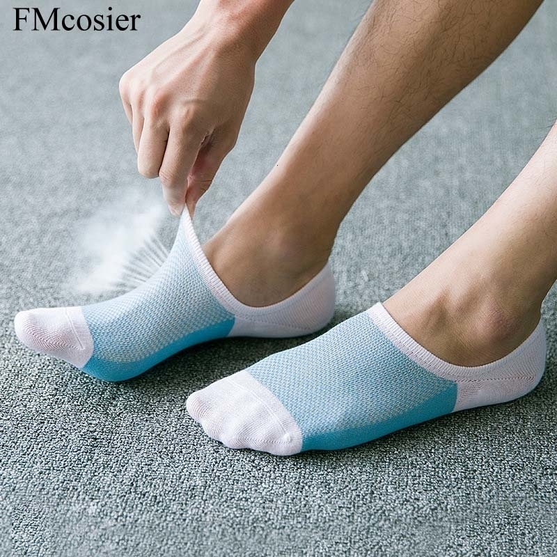 Mens athletic low cut Ankle sock green and blue cactus Short Comfort Sock