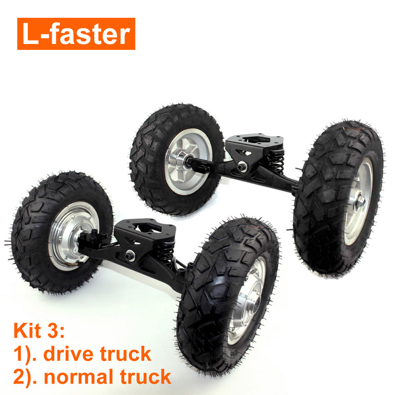 

L-faster 36V Mountain Skateboard Hub Motor Truck Off Road Skateboard Hub Motor Wheel With 9x3.50-5 Tire
