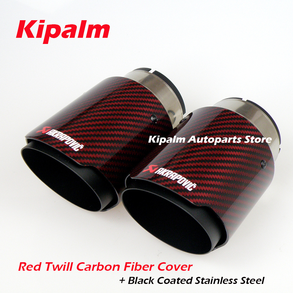 1 X IN 4.5/" 114MM Akrapovic Glossy Carbon Fiber pipe Exhaust Tip 3.0/" 76MM OUT
