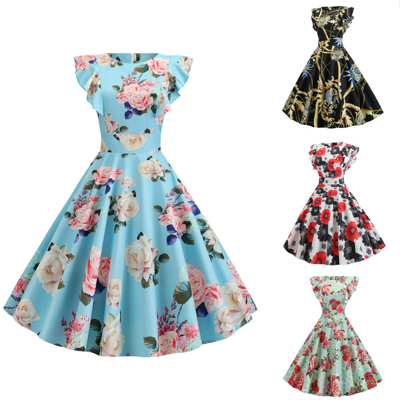 Lindy Bop Acuarela impresión Crepe De Chine Swing años 50 paquetes de tela para mujer 1M