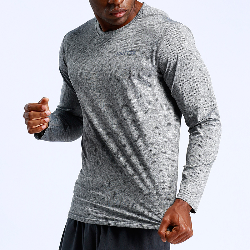 

New Sport Shirt Men Fitness Running T Shirts Long Sleeve Sport Top Elastic Sportswear Gym Joggers Bodybuilding Training T, D56black