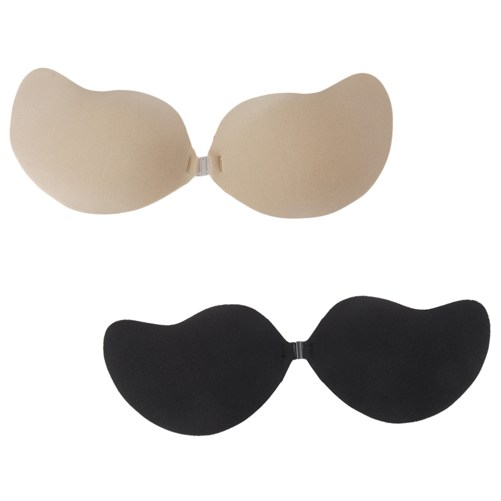 

2 pieces women's ultralite backless strapless bra a-c cup, Red;black