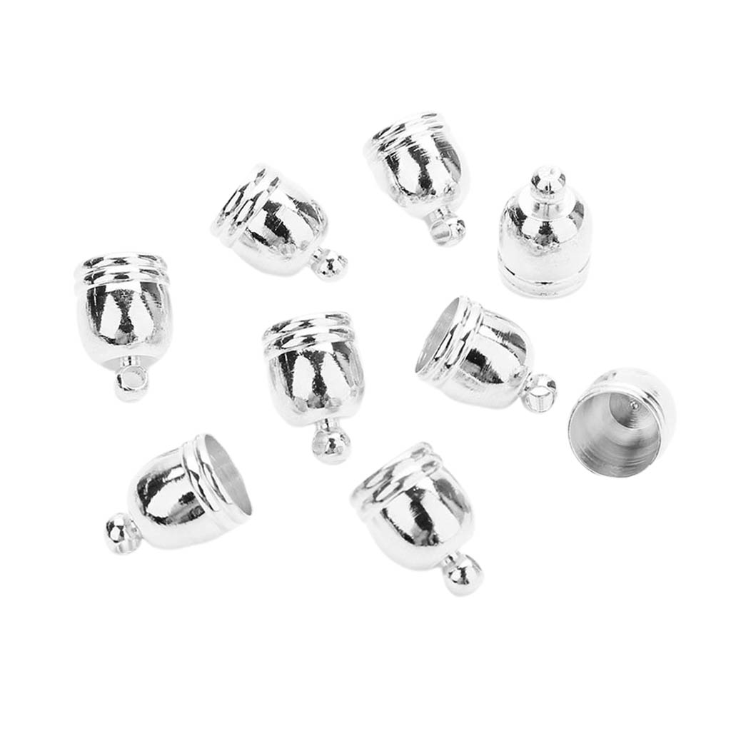 

50 Pieces Ethnic Leather Ends Cord Glue in Barrel End Caps, Leather Cord Finding Kit for Kumihimo Jewelry and Tassel Making