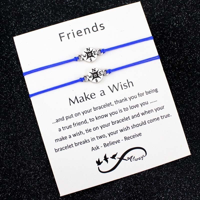 

Fashion Make A Dream Best Friends Thanksgiving Gift Grandma Granddaughters Aunt Niece Mother Daughters Compass Bracelets For Women