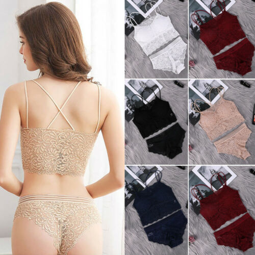 

Sexy Ladies Push Up Lace Lingerie Underwear Girls Sleepwear Brassiere Bra Set US, Beige