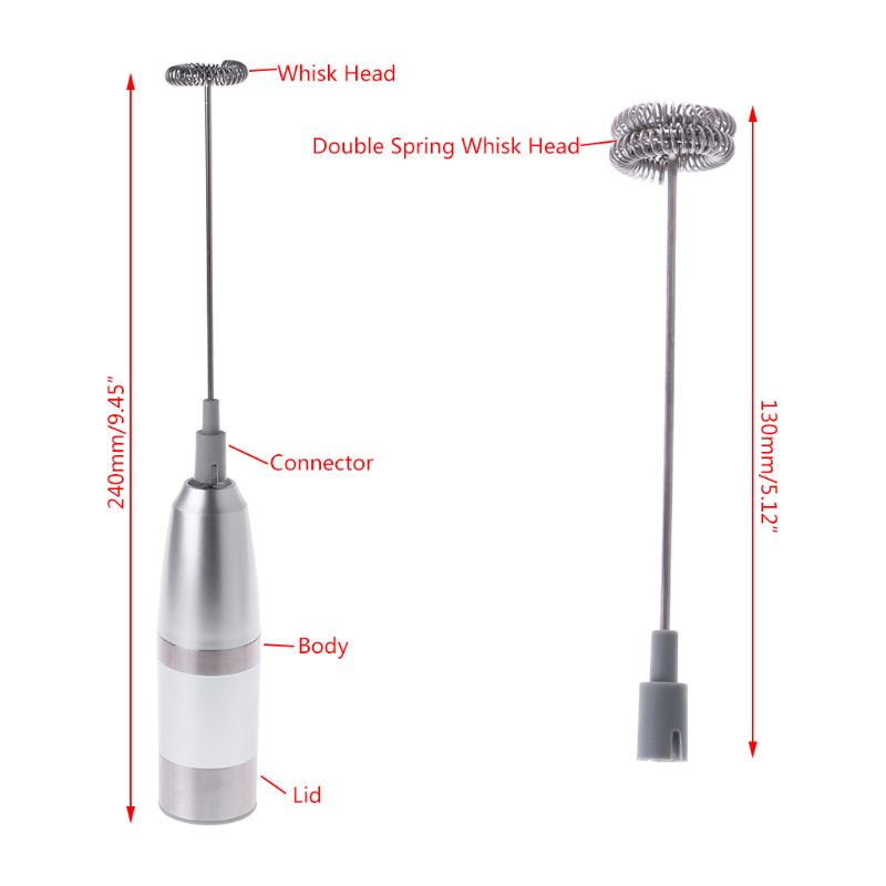 

Electric Handheld Stainless Steel Milk Frother Kit Auto Stirrer Kitchen Tools