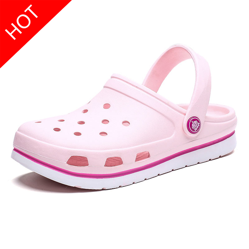 

2020 Summer Shoes Woman Ladies Beach Women Flat Sandals Rubber Clogs Female Eva Sandalias Unisex Hole Shoes Hospital Shoe Sandle T200322, Black