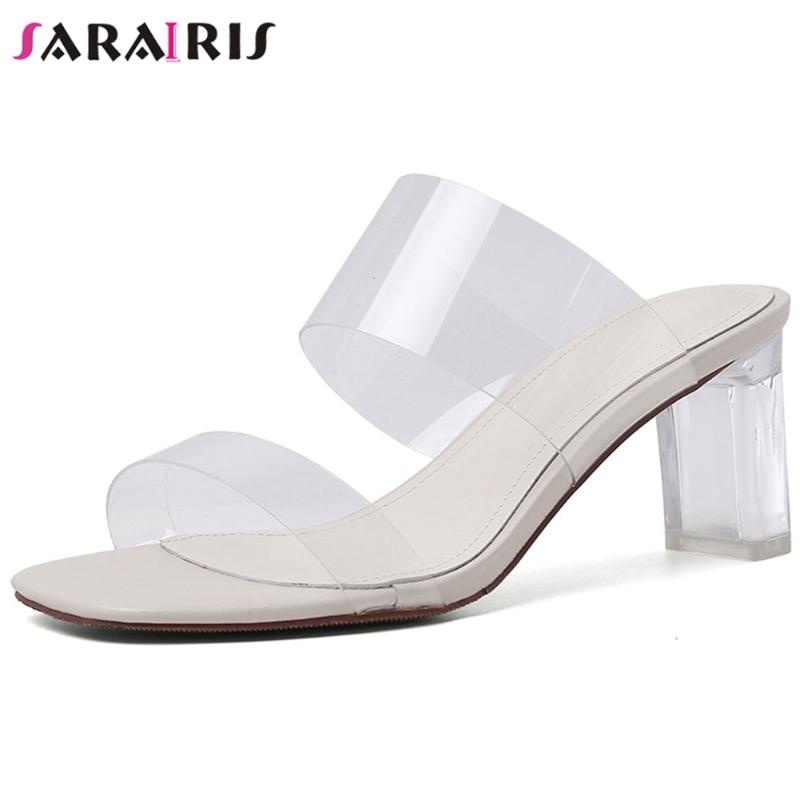

SaraIris Pvc Open Toe Clear Heel Open Toe Pumps Women Party Pumps Ladies Summer Shoes, Beige