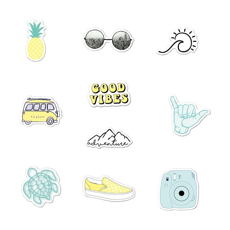10Set = 100PCS Beautiful Fashion Cute Little Fresh Bottled Water Bottle Sticker Waterproof Sticker-image-523440096