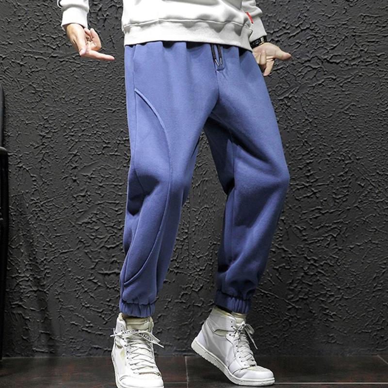 

Spring Pants Men Casual Plus Size Loose Pure Color Patchwork Sports Long Sweatpants Pants Drawstring Pantalon Chandal Hombre, Black