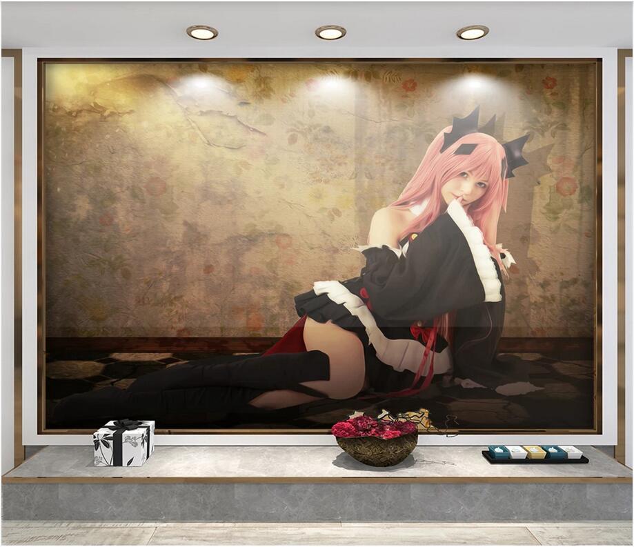 

3d wallpaper custom photo mural European beauty pink maid retro decorative painting home decor stickers murals wallpaper for walls 3 d, Non woven