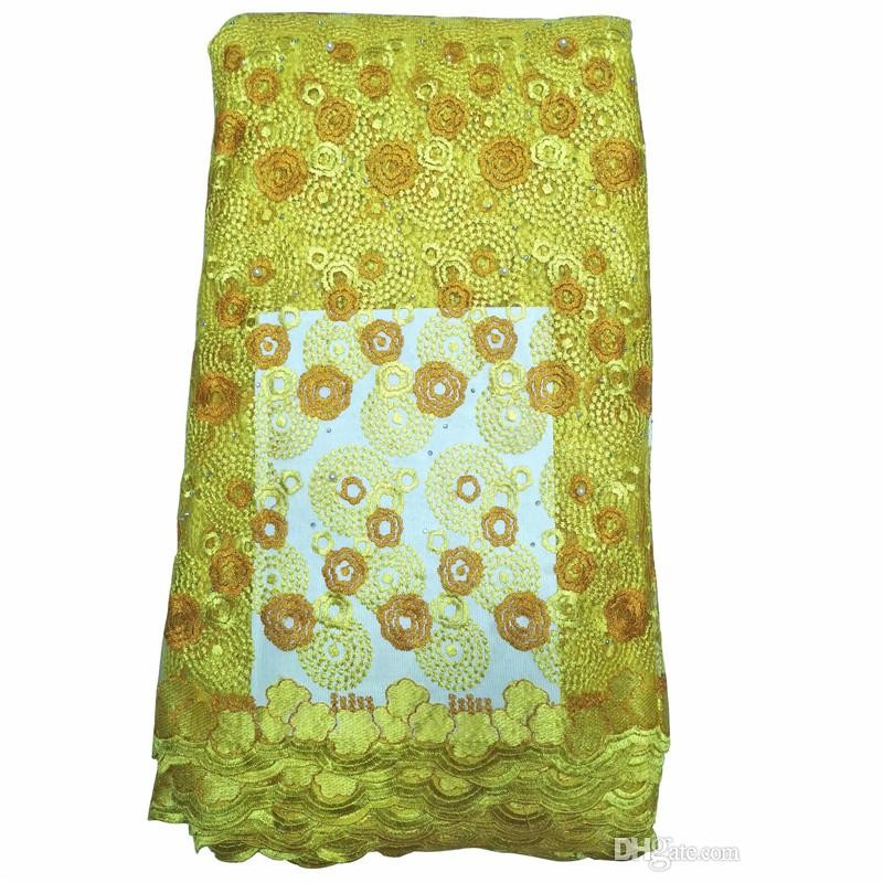 New South African Beaded Lace Fabric With Beads Nigerian Lace Fabric