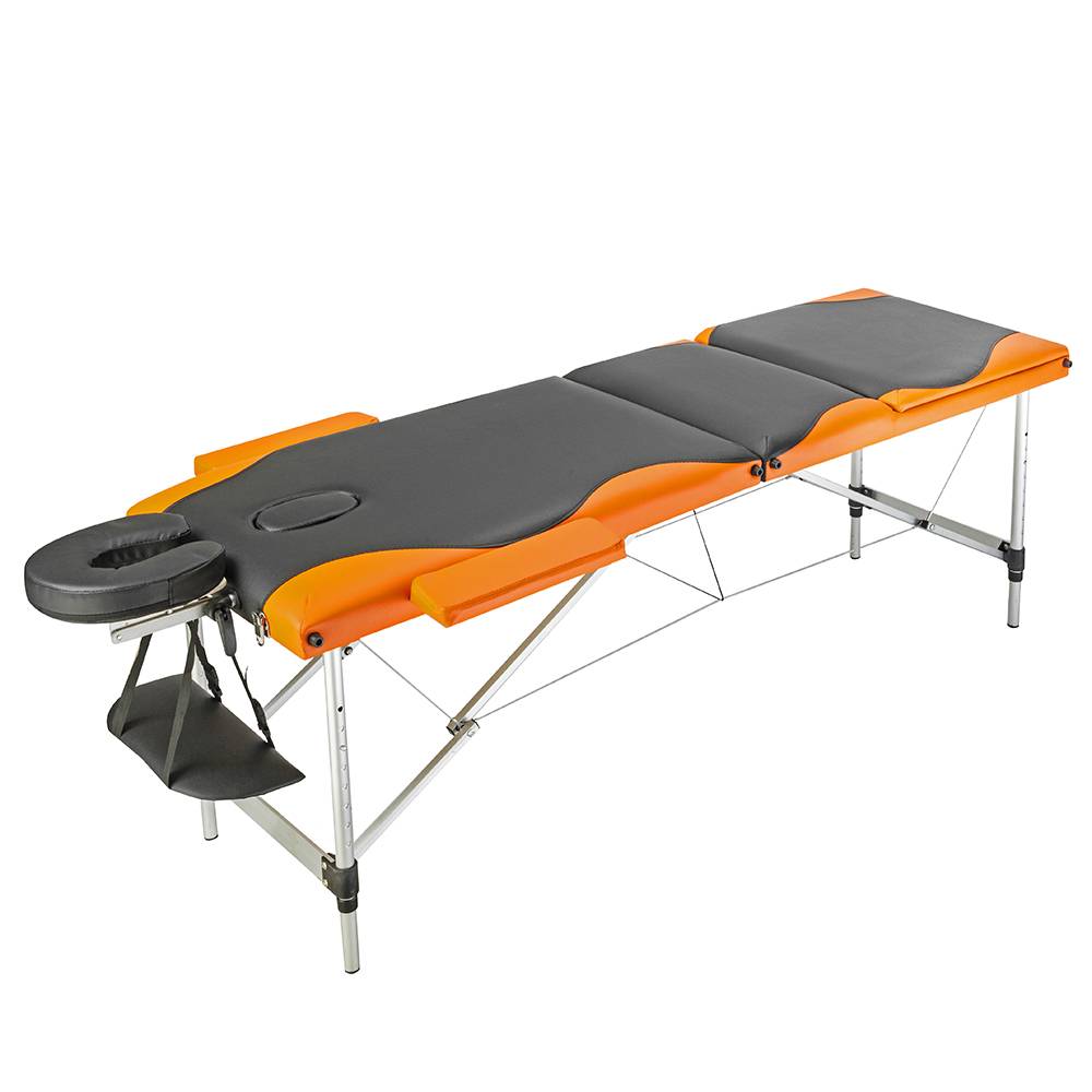 

Beauty Body Massage Bed 3 Sections Folding Portable Aluminum Foot Beauty Massage Table, Facial Salon Tattoo Bed, 60CM Wide ,in US Warehouse