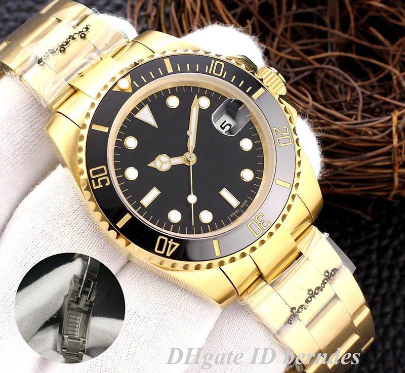 

New high end men's stainless steel automatic mechanical fashion sports watch Asia 2813 sliding lock rotating ceramic frame can be freely mat, Colour1