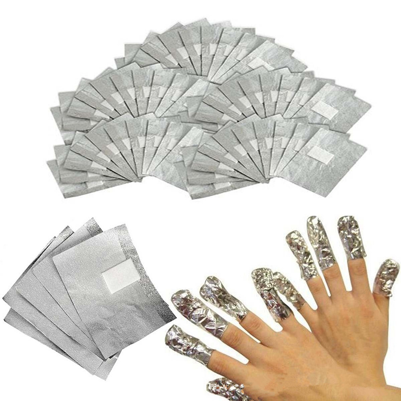 

100set Lot Aluminium Foil Nail Art Soak Off Acrylic Gel Polish Nail Removal Wraps Remover Makeup Tool Nail Carel