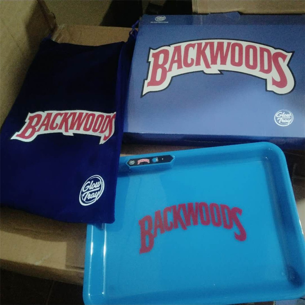 

Backwoods LED Glow Tray 7 Colors Lighting LED Rolling Holder Bar Entertainment Dab Tray with Retail Box Carry Bag