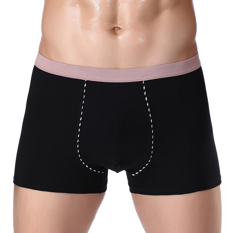 

1 Pcs Boxer Mens Underwear Cotton Man Big Size Short Colorful Breathable Solid Flexible Shorts Boxers Pure Color Male Underpants, B purple