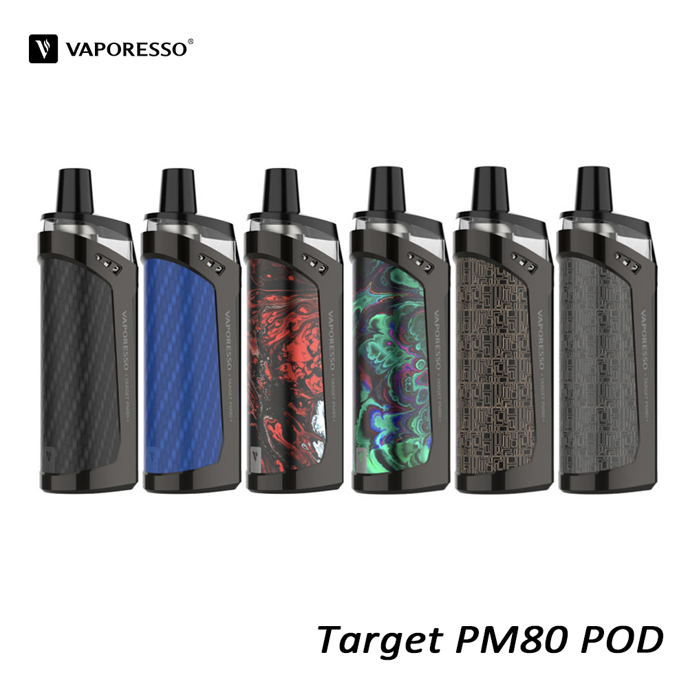 

Vaporesso Target PM80 Kit 80W Pod Mod Built-in 2000mAh Battery With 4ml PM 80 Pod Cartridge GTX Mesh Coils 100% Authentic Vaping Pen, Specify colors or send randomly