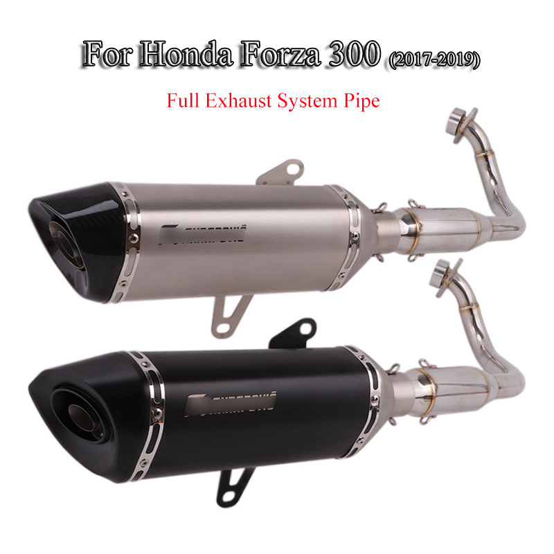 

For Forza 300 Motorcycle Whole Set Pipe Exhaust Muffler Pipe Connect Stainless Steel Front Link Tube Slip On 2017-2019