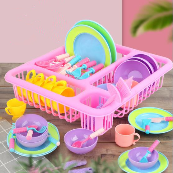 

21 Pcs/set Children Play Pretend Toys Kitchen Cooking Tableware Playset Sink Dishes Play House Early Learning Toys