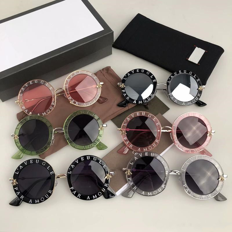 

Luxury G0113S Designer Sunglasses For Women Fashion Round Summer Style Black Gold Frame eyewear Top Quality UV Protection Lens