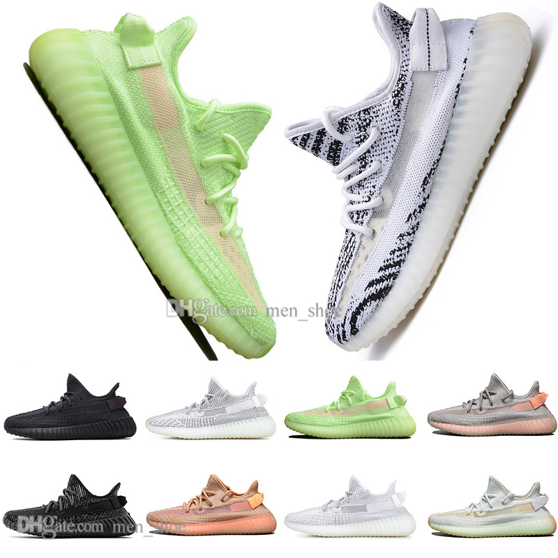 

With Box Hot Kanye West Clay V2 Static Reflective GID Glow In The Dark Mens Running Shoes Hyperspace True Form Women Sport Designer Sneakers, #10