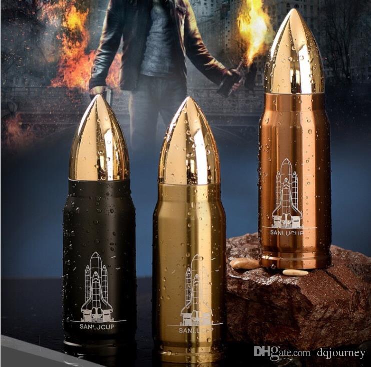Fashion Designer Stainless bullet cup 350ml 500ml rocket vacuum flask bottle Men heat cold insulation coffee milk mug cup drinkware garrafa-image-481103655