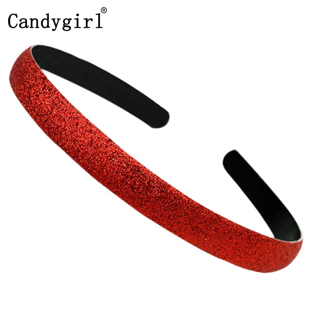 

1pc Plastic Headbands Sequin hairband Colored Kids Covered Hair Accessories Women Glitter Shiny Frosted Candy Color Hair Hoop