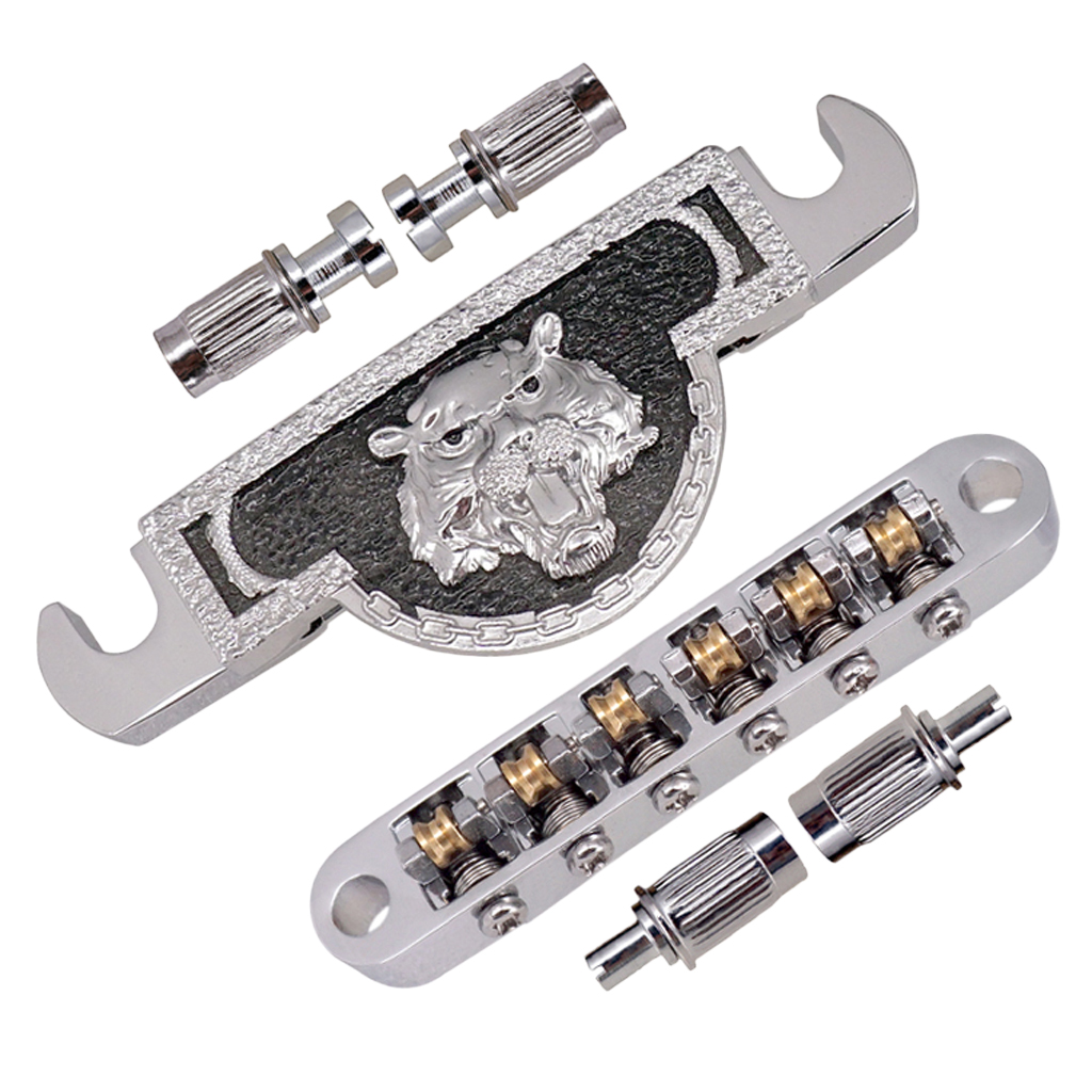 

A Set Of Electric Guitar Roller Saddle Bridge & Tailpiece