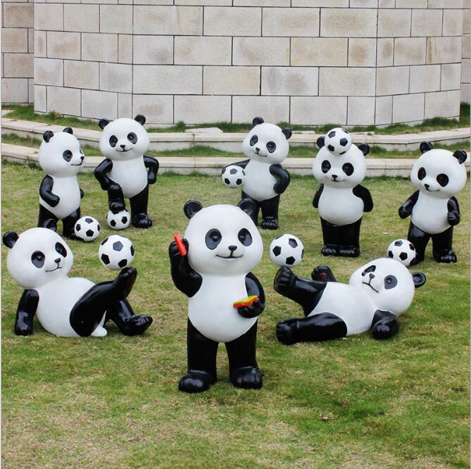 Panda sculpture outdoor glass fiber Garden Decorations reinforced plastics animal ornaments shopping malls landscapes lawn-image-494230400