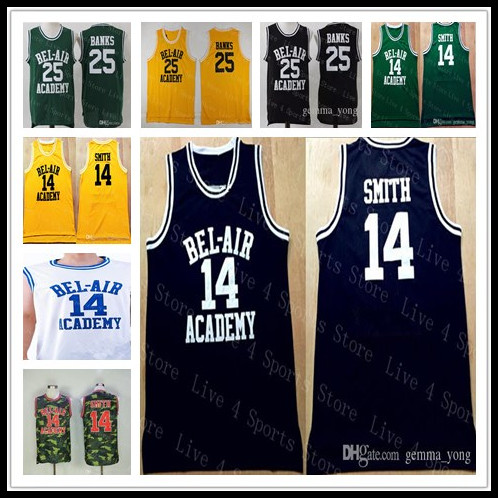 

Cheap Men FRESH PRINCE OF BEL-AIR Movie Sewn Basketball 14 WILL SMITH 25 Carlton Banks All Stitched Jerseys High Quality Embroidered Shirts, 25-black