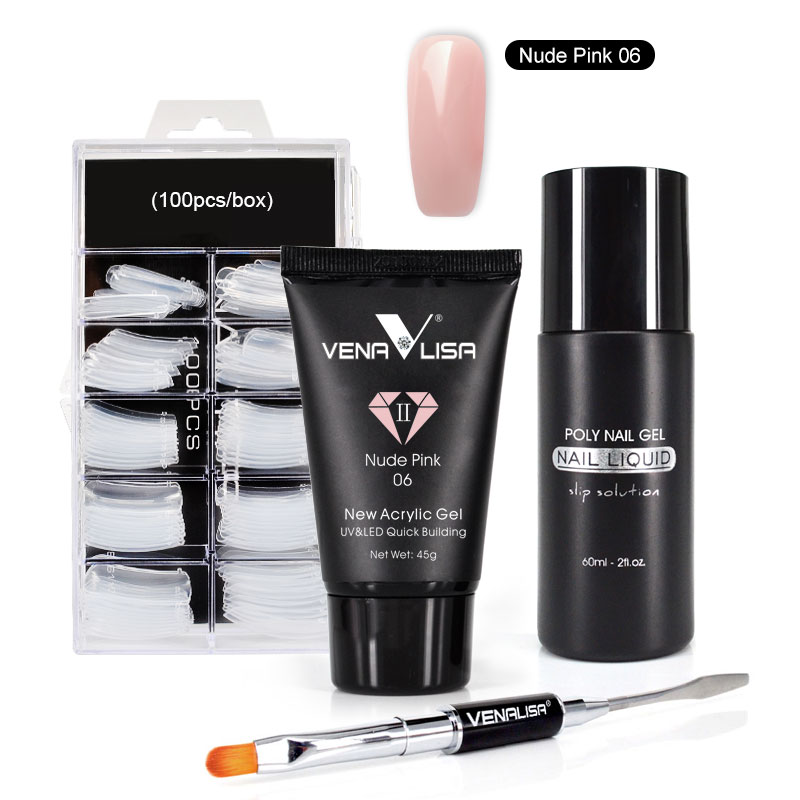 

Acrylic Gel Kit Soak Off UV LED Real Quality Fast Dry Matte Clear Color Builder Long Lasting Crystal, As pic