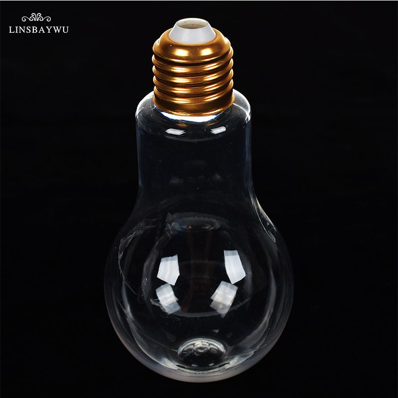 Stylish Plastic Light Bulb Shaped Bottle Drink Cup Water Bottle Party Decor Hot