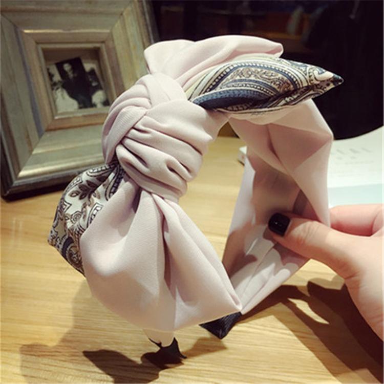 

2020 Hairbands Vintage Headscarf Headband Twist Retro Women Girls Chic Bow Knot Headwear Hair Bands Hoop Accessories Gift Fashion, Silver