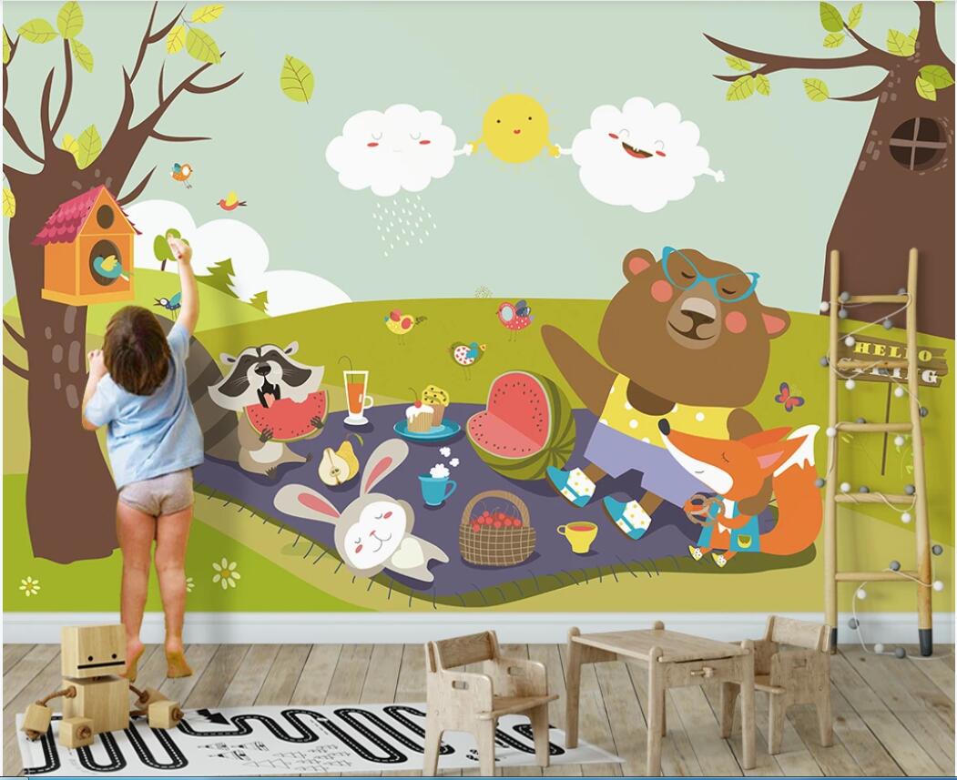 

3d wallpaper custom photo murals Fresh scenery cartoon children's room kids room background wall painting decor wall art pictures, Non-woven fabric