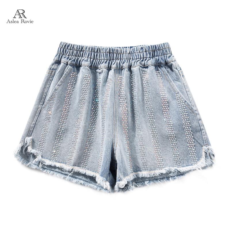 denim shorts with diamonds