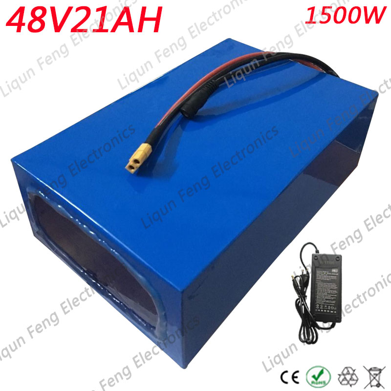 

Free Tax High power 1500W 48V 20AH Electric Bike Battery 48V 21AH E-bike Battery 48 Volt Lithium Battery with 40A BMS 2A charger