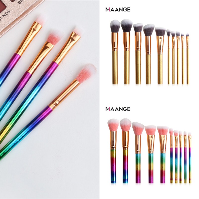 

MAANGE 10 PCS Makeup Brushes Set Powder Eye Shadow Foundation Concealer Brush Loose Powder Brush Lip Make Up Brushes Kits