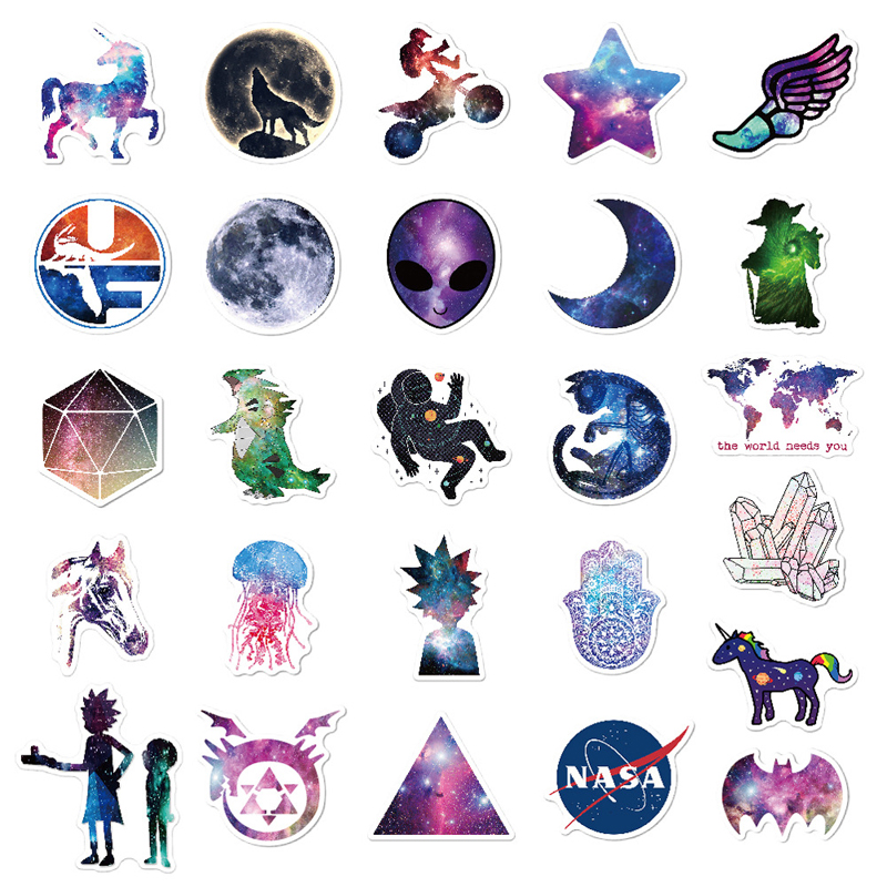 

Starry Sky Harajuku Stickers Mixed Funny Cartoon Waterproof Sticker for DIY Luggage Laptop Car Styling Bike Motocycle, Customize