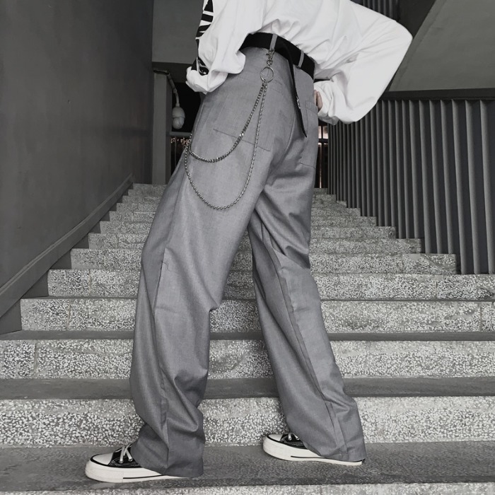 

2020 Spring And Autumn New Youth Popular Men' Solid Color Loose Drooping Trousers Fashion Wild Casual Pants Black / Grey