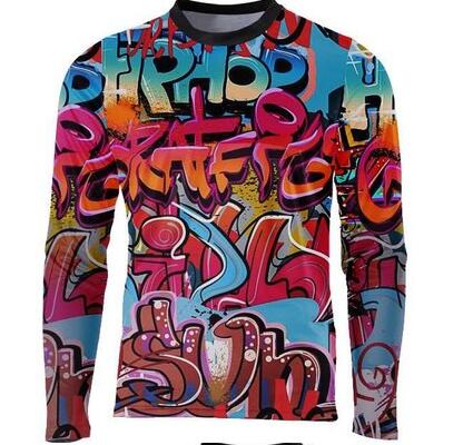 

Casual printing Europe and the United States explosion models outdoor downhill clothing long-sleeved T-shirt bike riding clothing off-road r