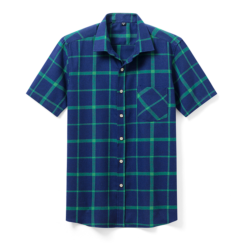 

Aoliwen brand New shirt fashion casual business men's social shirt short-sleeved men's plaid casual soft breathable plus size, 1ldbl-k-71