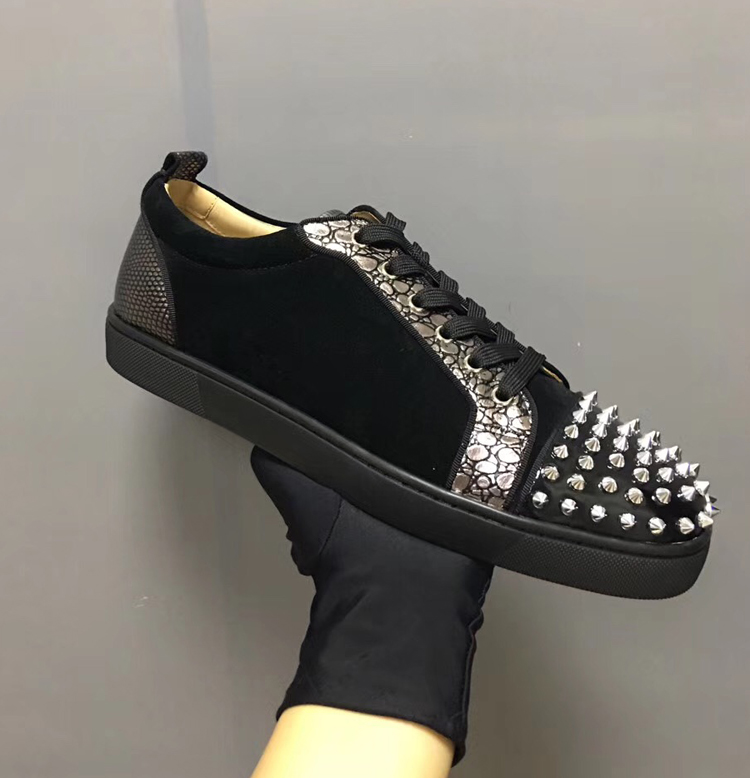 

Designer Luxury Shoes Red Bottom Low Sneakers Loafers Men Women Fashion Flat Geunine Leather Outdoor Casual Trainers Unisex 35-47, Black