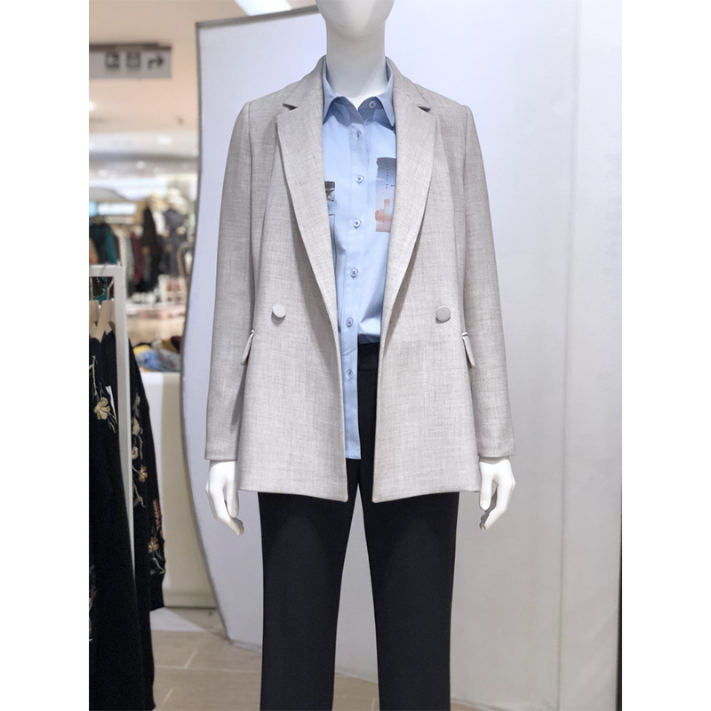 

Blazer Suit Black Color Fashion Long Sleeve Coat Women Elegant Double Breasted Jacket Suits Female Ladies