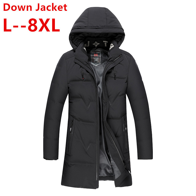 

10XL 8XL 6XL Winter Dow Coat Hooded Outdoor Parka coat duck down winter black thermal Thick men dow jacket outwear windbreaker