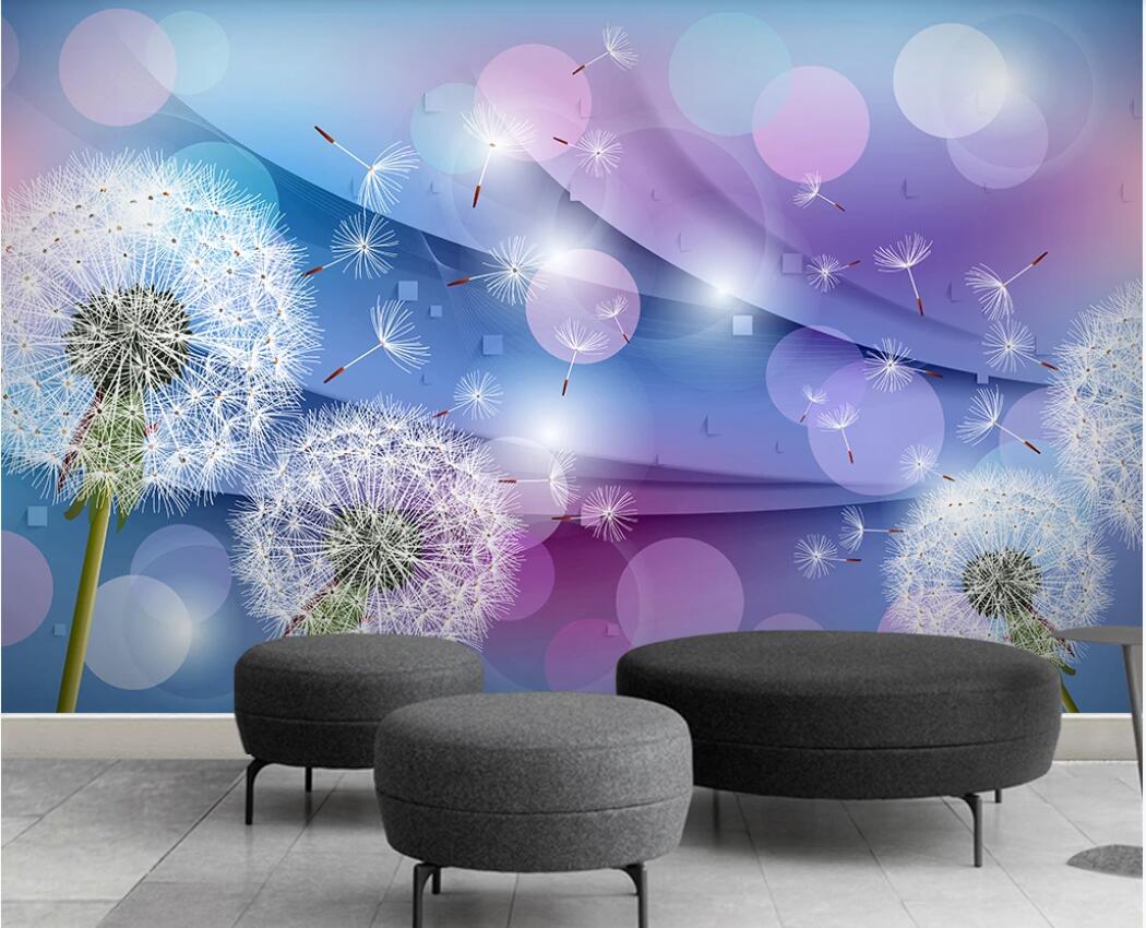 

3d wallpaper custom photo murals Warm and romantic dandelion 3D living room TV background wall painting decor wall art pictures, Non-woven fabric