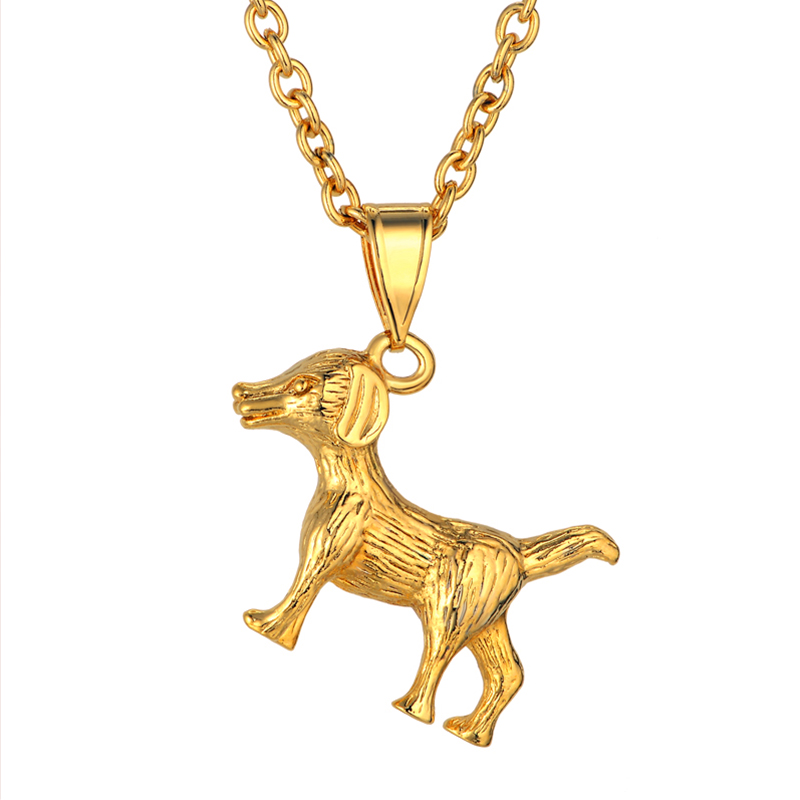

Animal Jewelry Men Women Gold Choker Rock Punk Dog Pendant Necklace
