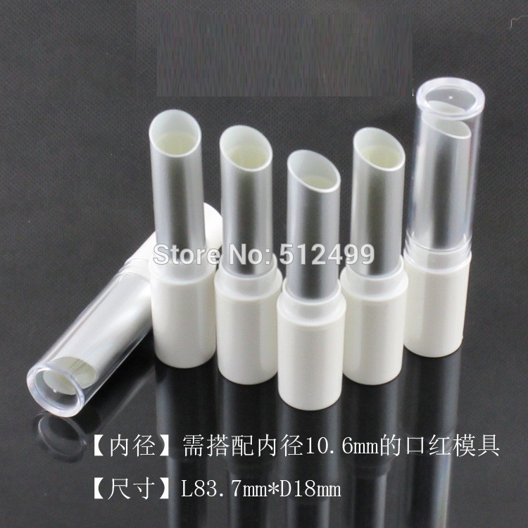 

10/30/50/100pcs 10.6mm Mold filling DIY empty 4g White/silver Diagonal lipstick tube Mouth wax tube Lip plastic